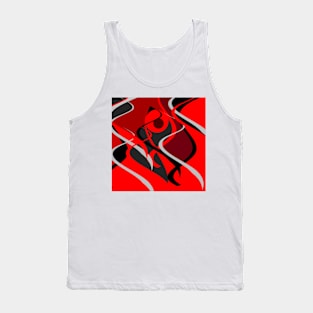 upstream red black grey abstract digital painting Tank Top